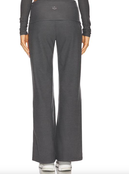 Spacedye Foldover Wide Leg Pant by Beyond Yoga | True Gray Heather - Zen&Zip