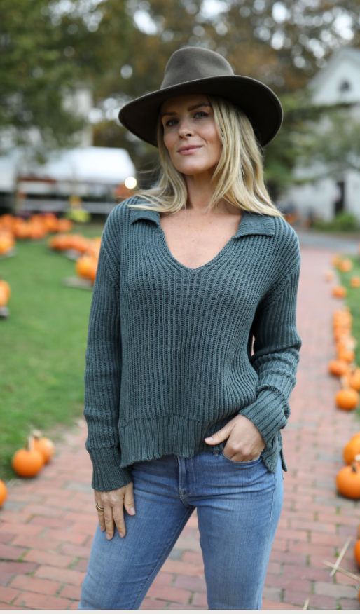 Teddy Cropped Polo Cotton by Wooden Ships | Winter Green - Zen&Zip