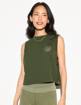 Emit Doheny Crop Tank by Spiritual Gangster | Mojave Green