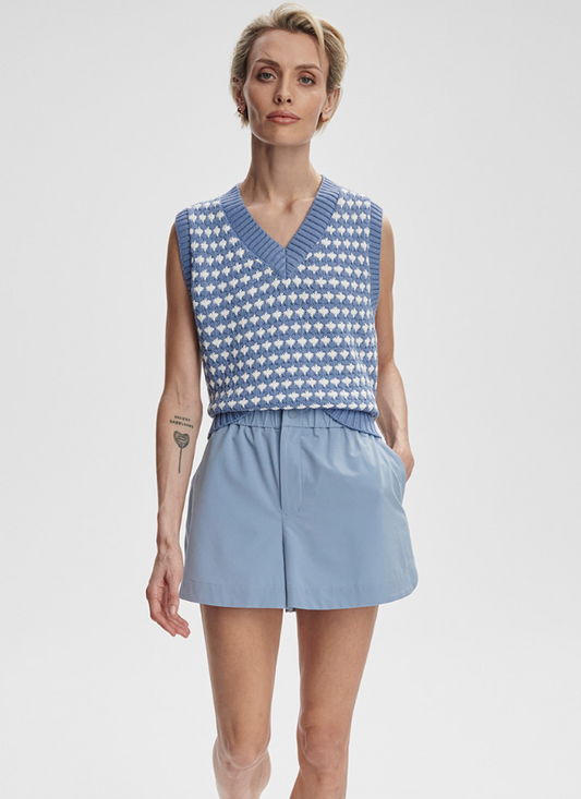 Nila Mid Rise Short by Varley | Rain Blue