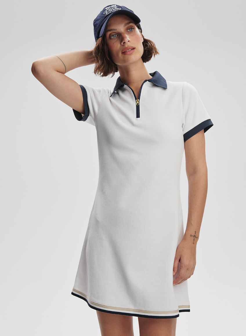 Valentina Court Dress 33 by Varley | White/Blue Nights – Zen&Zip