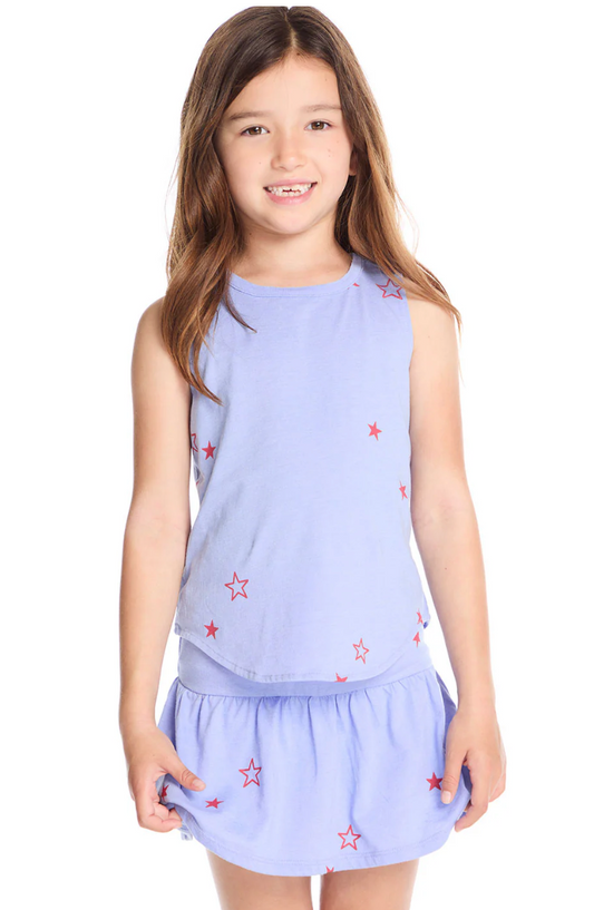 Tossed Stars Tank by Chaser Kids | Powder Blue