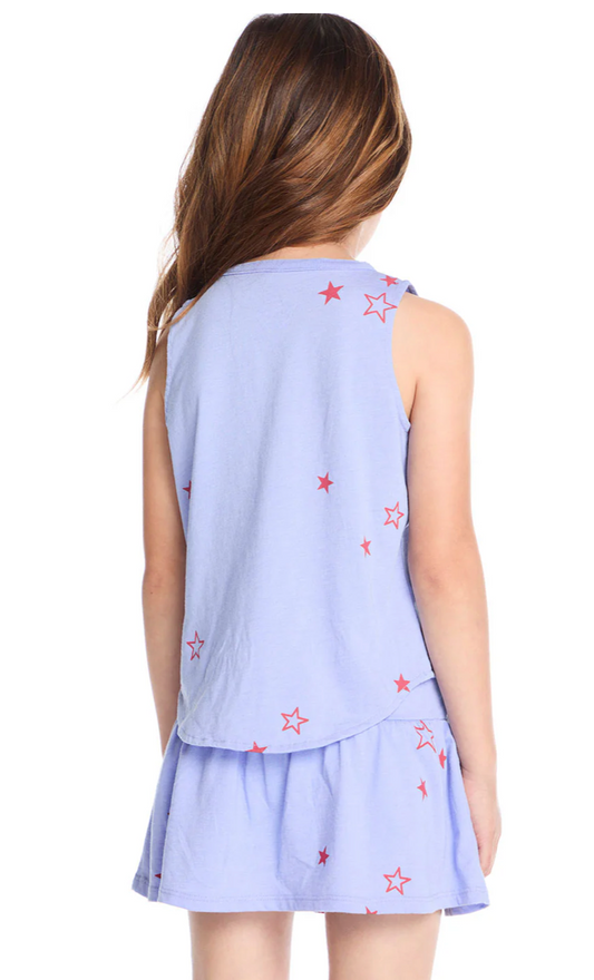 Tossed Stars Tank by Chaser Kids | Powder Blue
