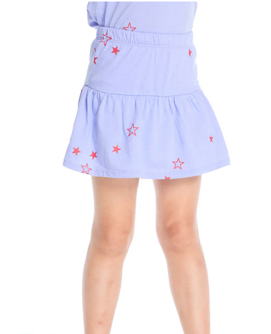 Tossed Stars Skort by Chaser Kids | Powder Blue