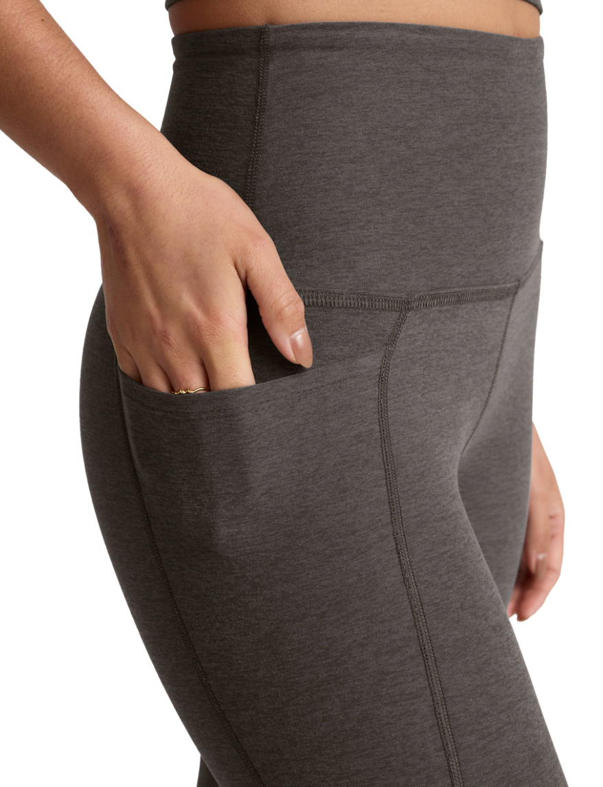 Spacedye Out of Pocket HW Midi Legging by Beyond Yoga | True Gray Heather