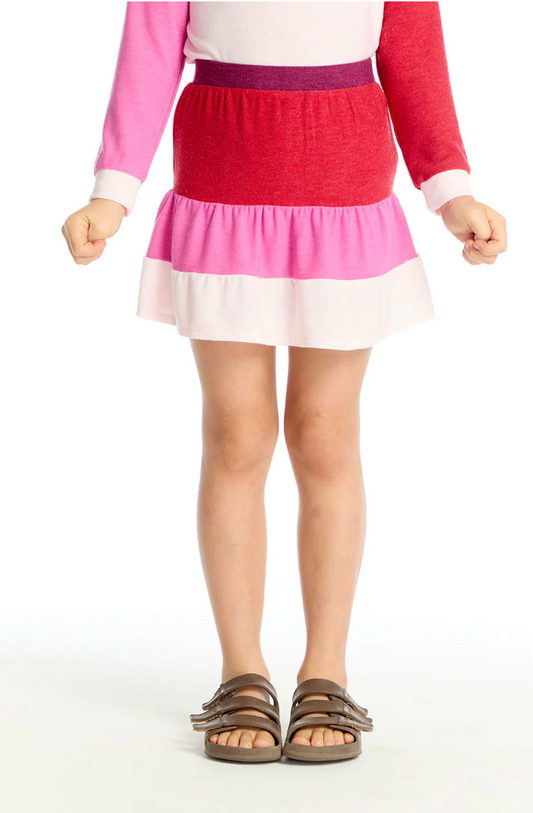 Peplumm Skort by Chaser Kids | Pinky Colorblock
