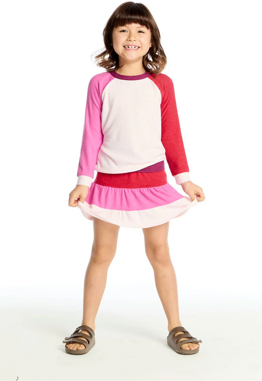 Peplumm Skort by Chaser Kids | Pinky Colorblock