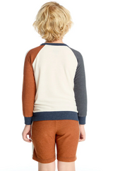 Bolt Crew Neck LS Tee by Chaser Kids | Varsity Color Block