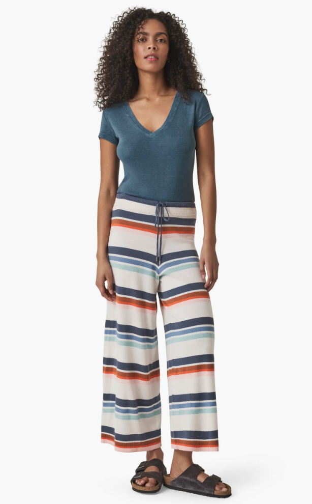 Polly Stripe Crop Sweater Pant by Splendid | Moonstone Multi Stripe
