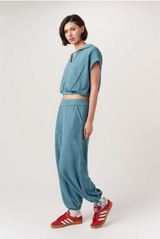 Going Places Mixed Textured Pant by Project Social T | Alpine Blue