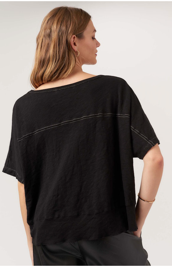 Jae Seamed Elbow Sleeve Tee by Project Social T | Black