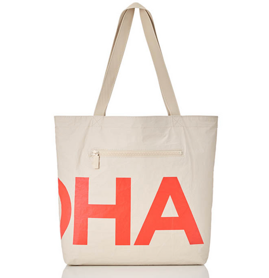 Dipped Reversible Tote by Aloha Collection | Red Haute/Sandstone