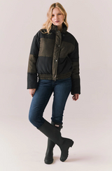 Whistlerrr Puffer Jacket by Chaser | Leopard Love/True Black