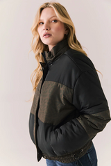Whistlerrr Puffer Jacket by Chaser | Leopard Love/True Black