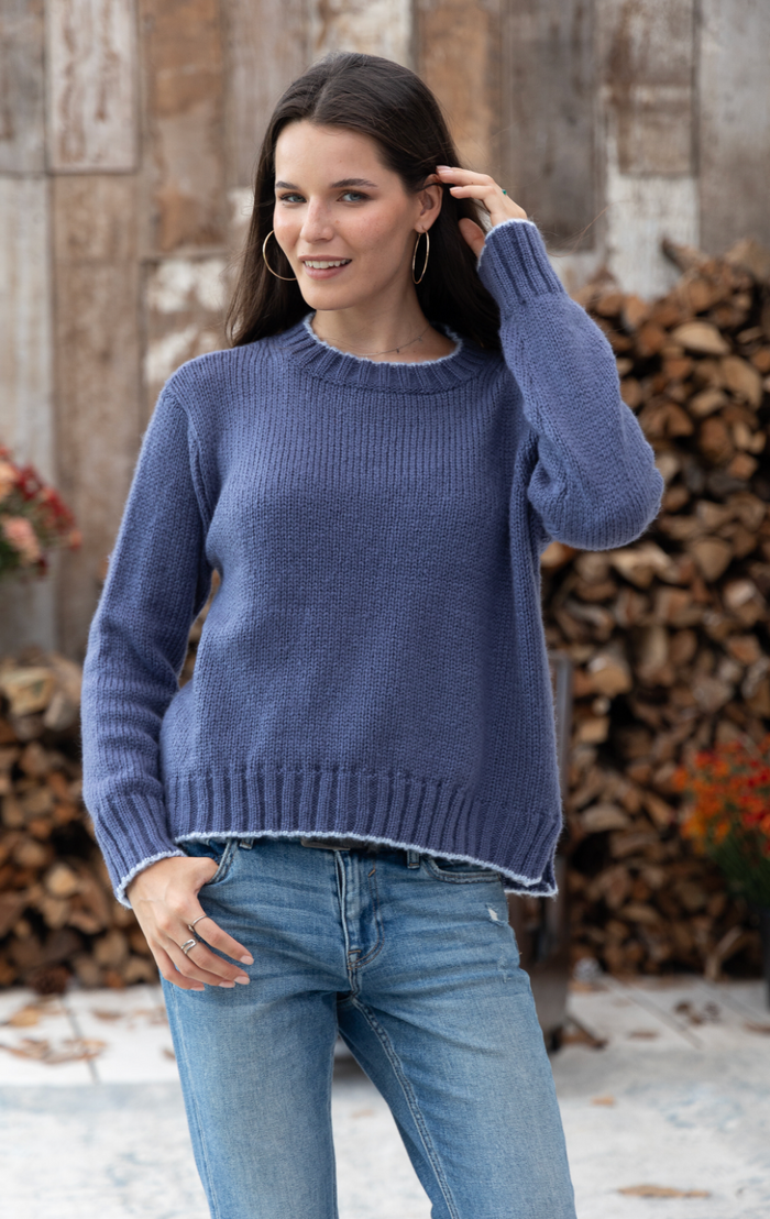 Tipped Crew Chunky by Wooden Ships | Indigo Coast/China Blue