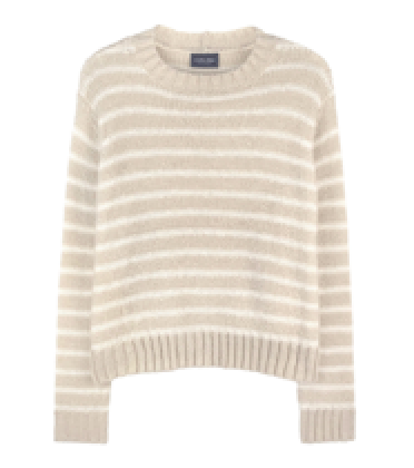 Allie Striped Crew Chunky by Wooden Ships | Half Moon/Pure Snow