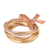 5 Row Glitter Tube Herringbone Bracelet-Rose Gold