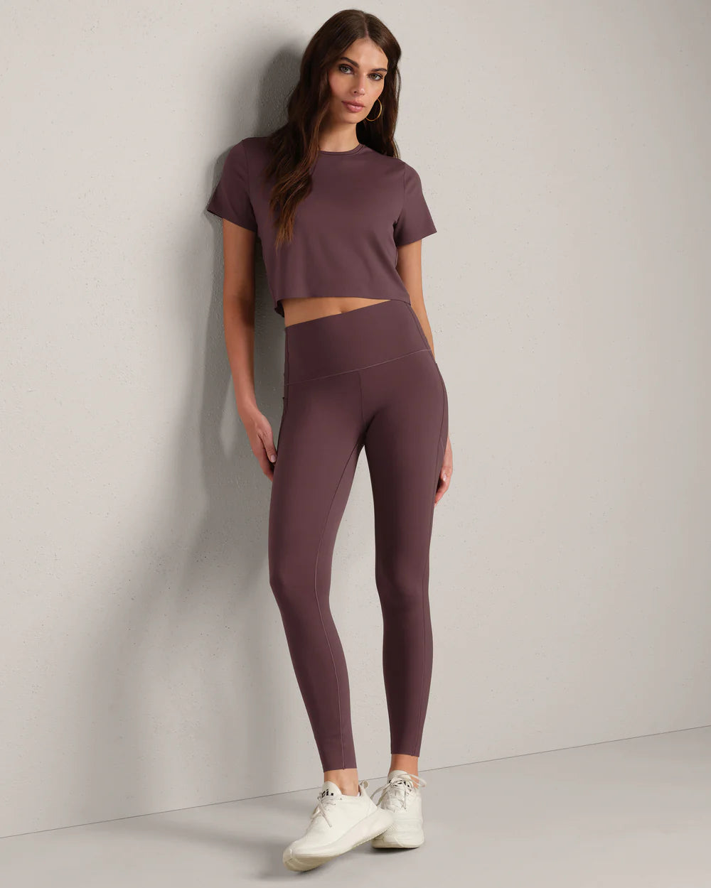 Serene Cropped Short Sleeve by Rhone | Deep Mauve