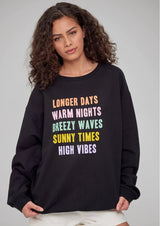 South Parade Alexa Oversized Summer Vibes Sweatshirt - Black