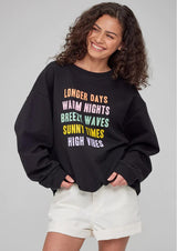 South Parade Alexa Oversized Summer Vibes Sweatshirt - Black