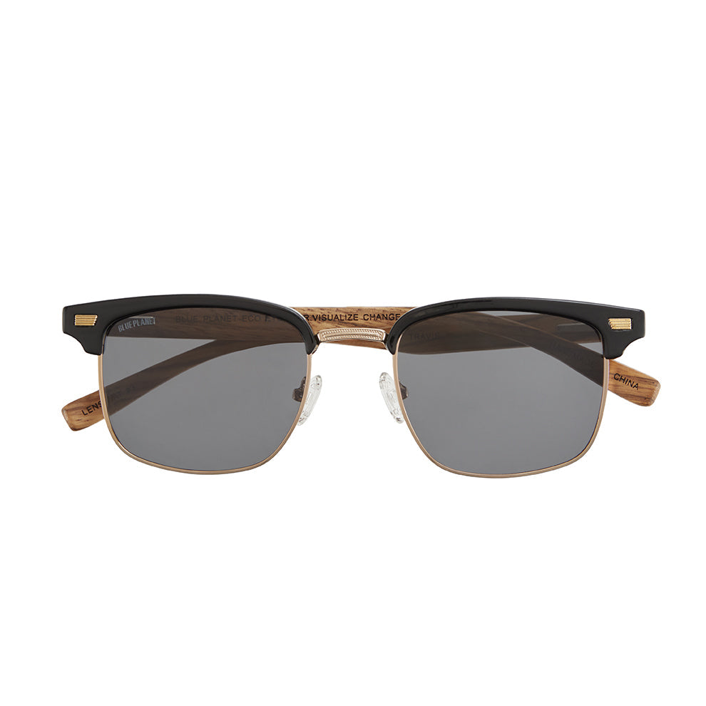 Travis by Blue Planet | Gold/Onyx/Wood Temples/Smoke Polarized