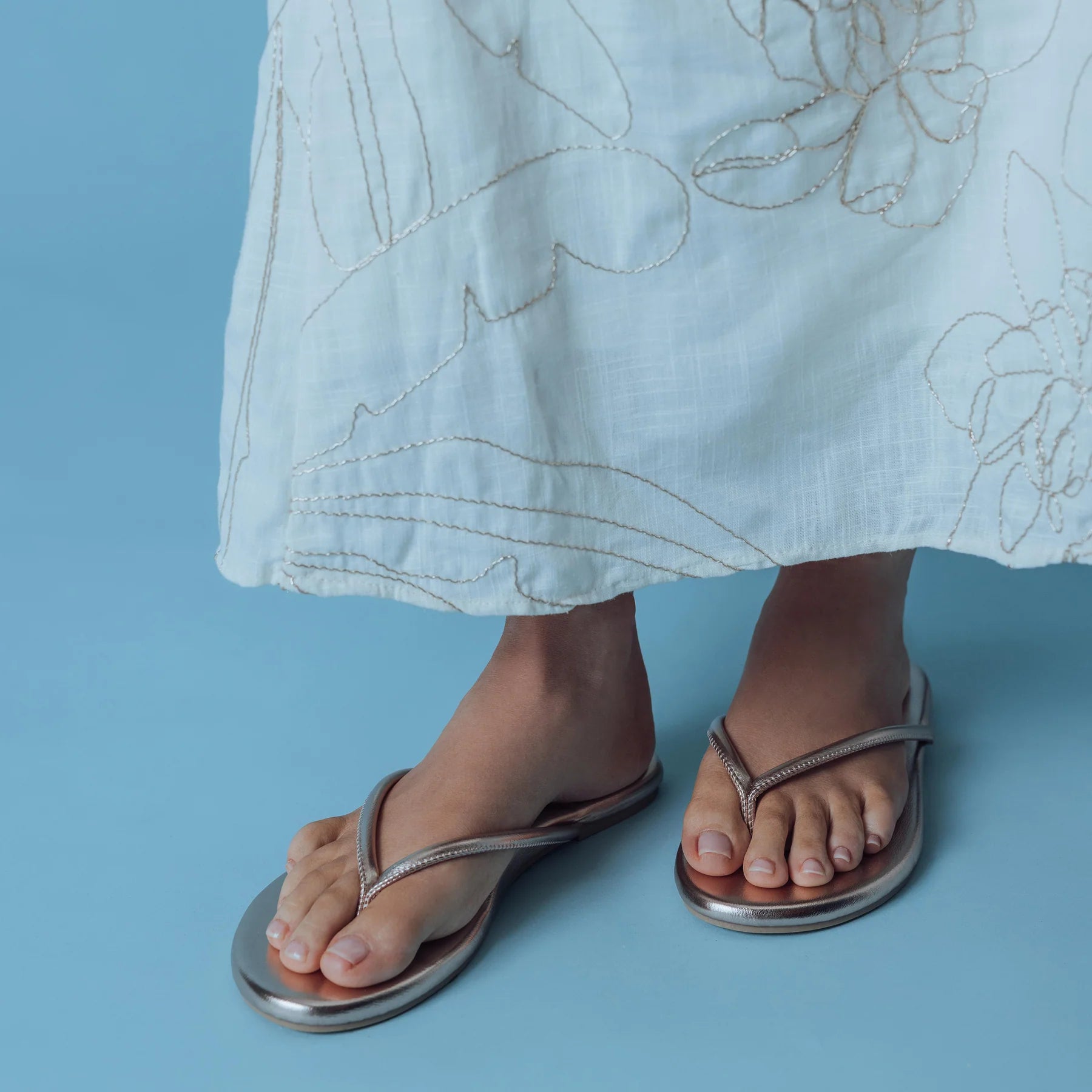 Vivie Stitch Strap Sandal by Solei Sea | Blush Gold