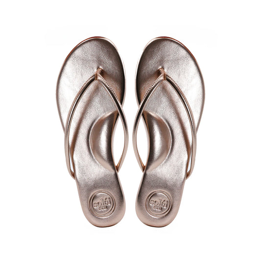 Vivie Stitch Strap Sandal by Solei Sea | Blush Gold