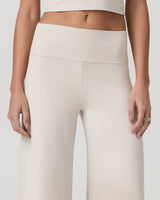 Halo Easy Wideleg Pant in Ecru Heather, detail