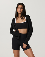 AllTheFeels Mini Full Zip Hoodie by Vuori in Black
