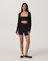 AllTheFeels Mini Full Zip Hoodie in Black, full look 2