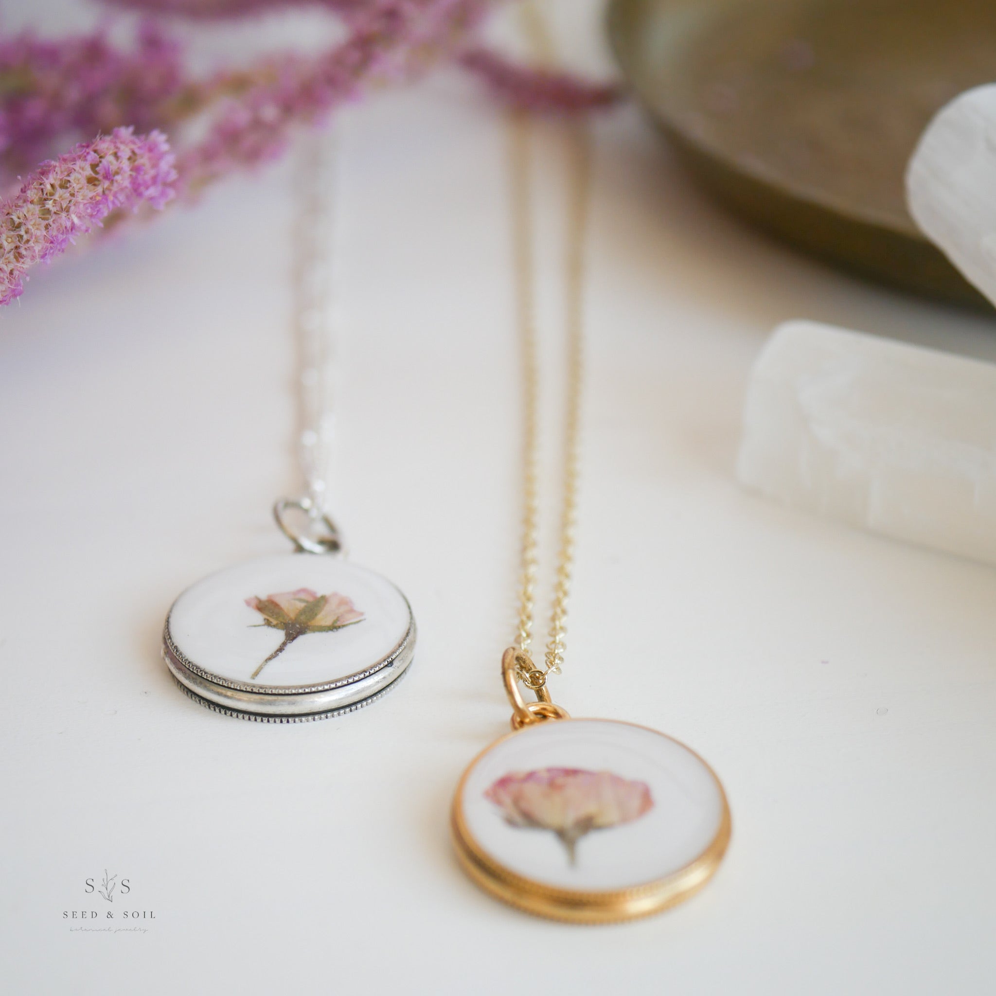 Valentine Round Rose Necklace