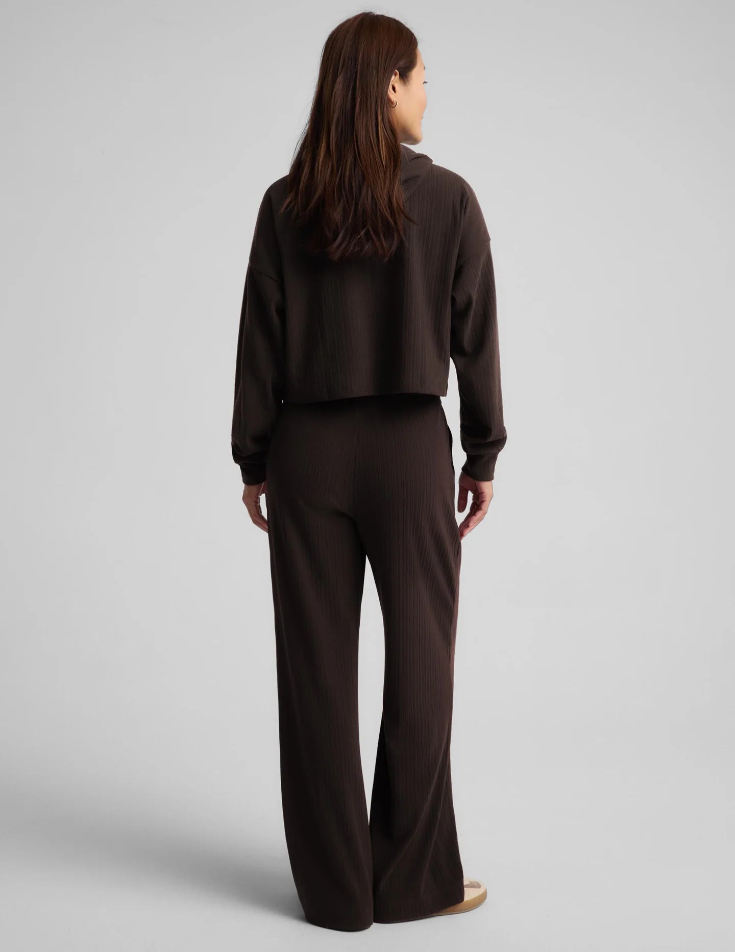 Breathe Easy Ribbed Wide Leg Pant by Beyond Yoga | Dark Chocolate