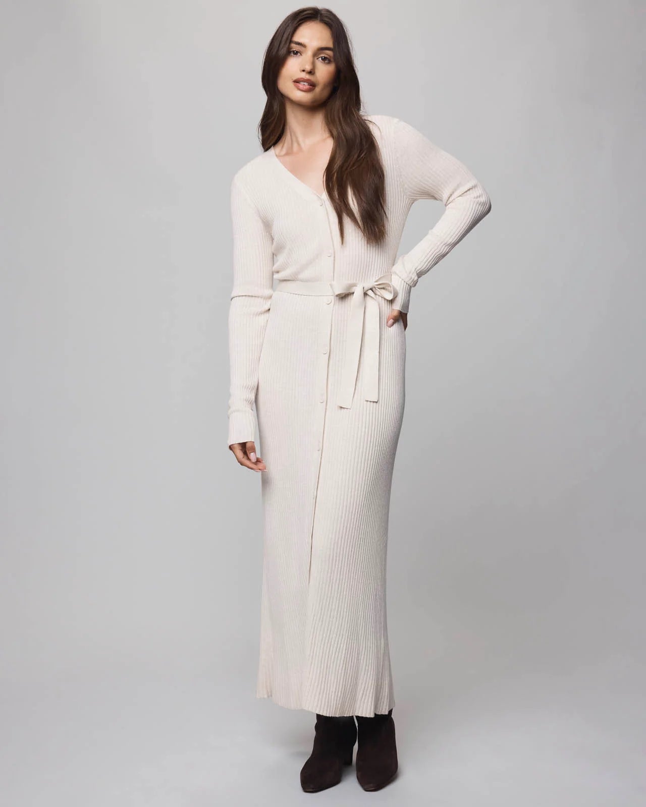 Georgie Button Down Dress by Splendid | Pale Oak Heather