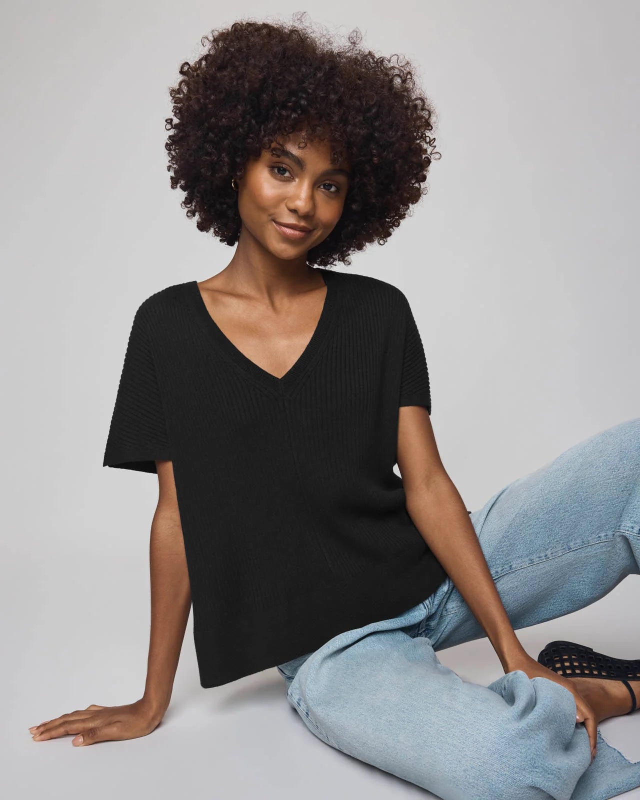 Georgie VNeck Sweater by Splendid | Black