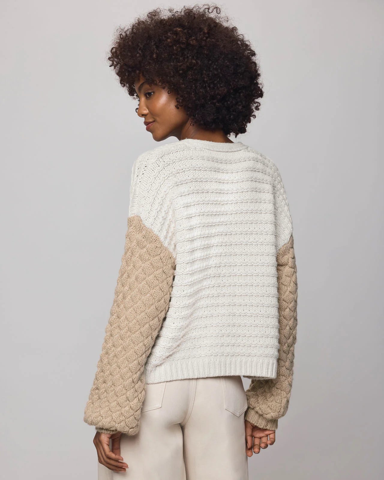 Maria Bobble Cardigan by Splendid | Pale Oak/Camel Heather