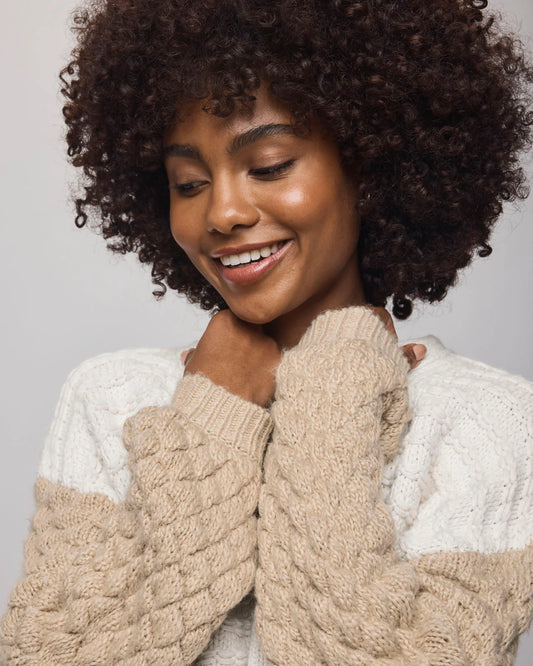 Maria Bobble Cardigan by Splendid | Pale Oak/Camel Heather