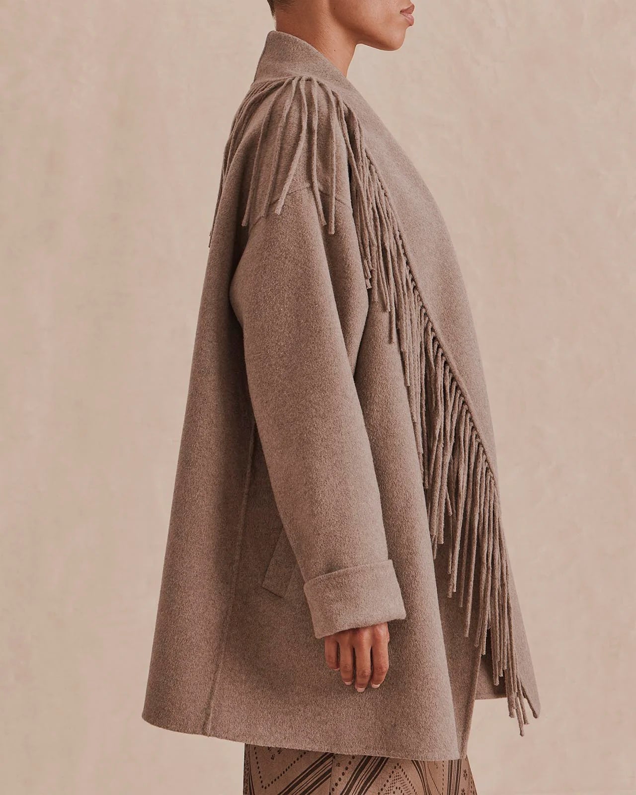 Sandra Fringe Jacket by Splendid | Taupe Grey