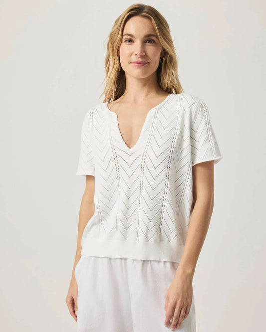 Sabrina Pointelle Sweater by Splendid | White