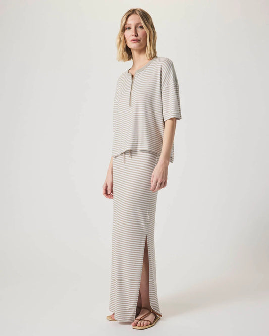 Brooke Stripe Skirt by Splendid | Fawn Stripe - Zen&Zip