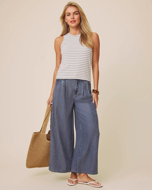 Kennedy Stripe Tank by Splendid | Pale Oak/Eucalyptus