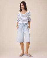 Erica Stripe Sweater by Splendid | White/Azure/Firework
