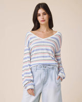 Erica Stripe Sweater by Splendid | White/Azure/Firework