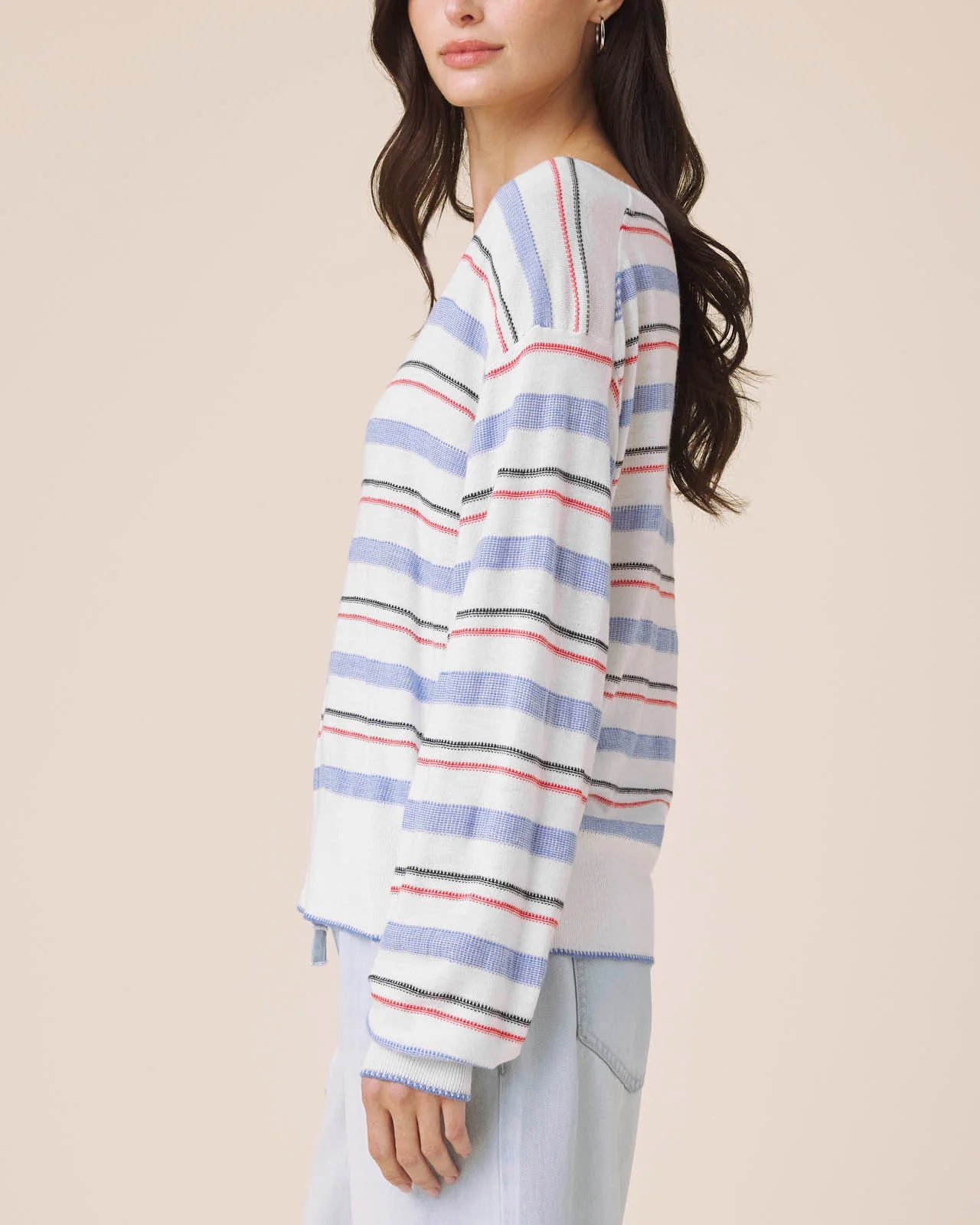 Erica Stripe Sweater by Splendid | White/Azure/Firework