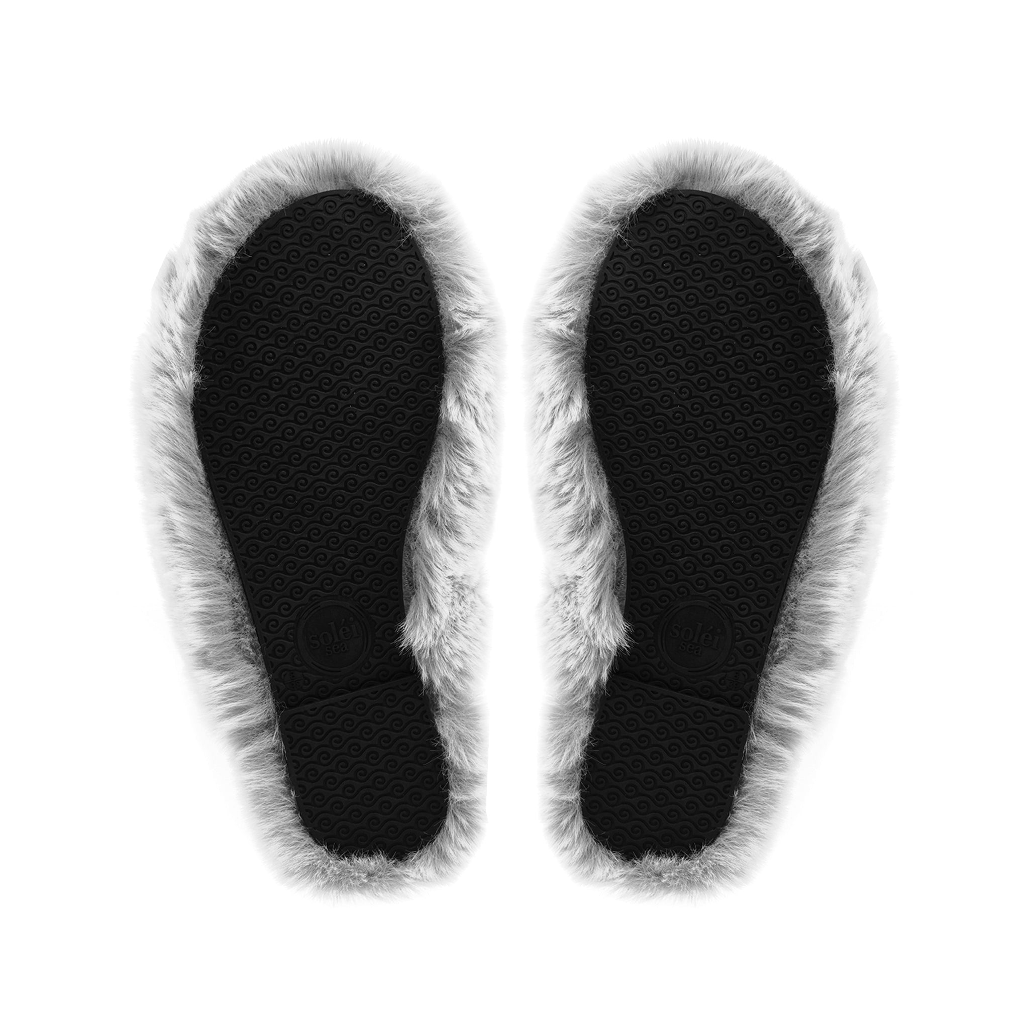 Wrigley Fur Slipper in Dusk, non-slip rubber outsoles