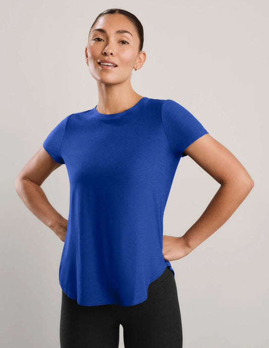Featherweight on the Down Low Tee by Beyond Yoga | Ultra Blue Heather
