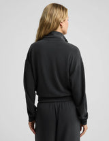 Luxe Sandwash Half Zip Pullover by Beyond Yoga | Dark Charcoal