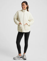 Roam Quilted Reversible Jacket by Beyond Yoga | Bone/Riverbed