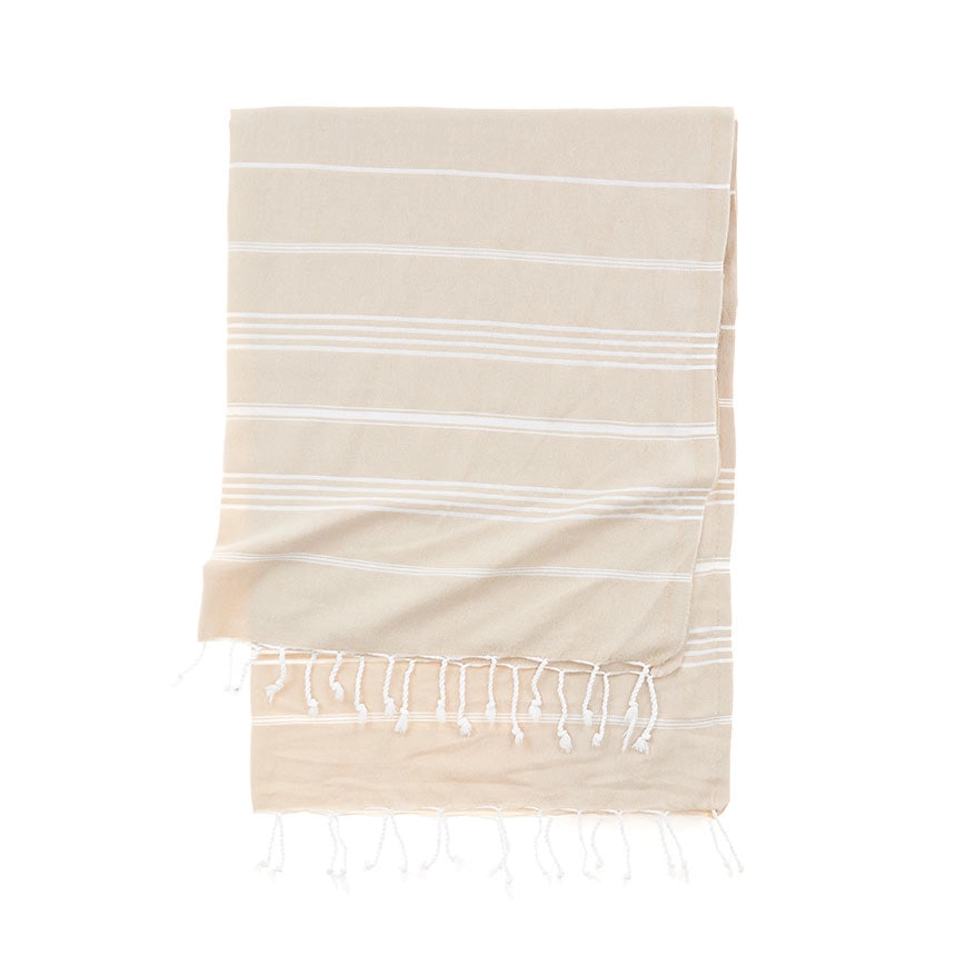 Salt Water Sun Turkish Towel by Riviera Towel Company | Wet Sand - Zen&Zip