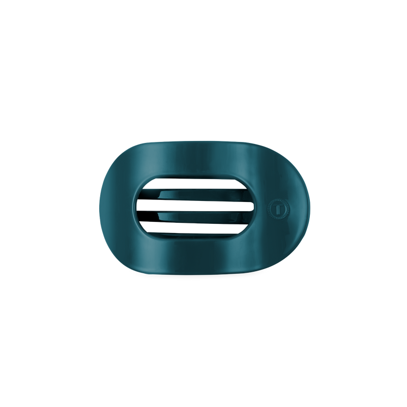 Teal With It Small Flat Round Hair Clip