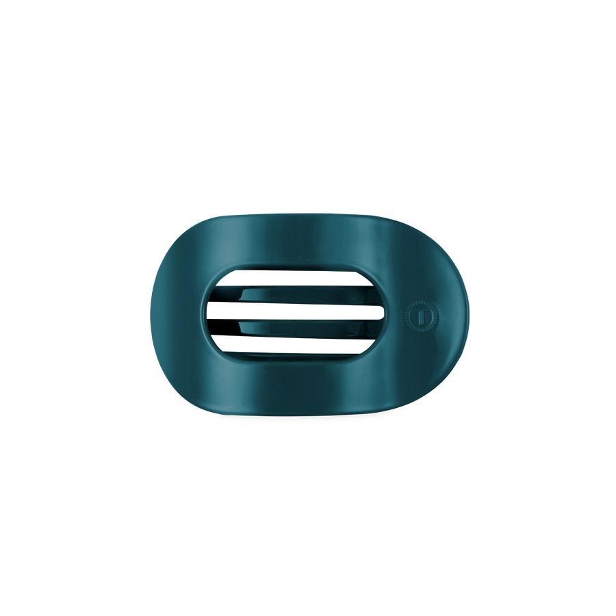 Teal With It Small Flat Round Hair Clip